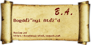 Bogdányi Atád névjegykártya